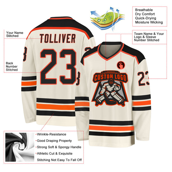 Cheap Custom Black Black-Orange Hockey Jersey Free Shipping –  CustomJerseysPro