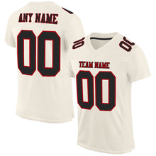 Загрузить изображение в средство просмотра галереи, Custom Cream Black-Red Mesh Authentic Football Jersey
