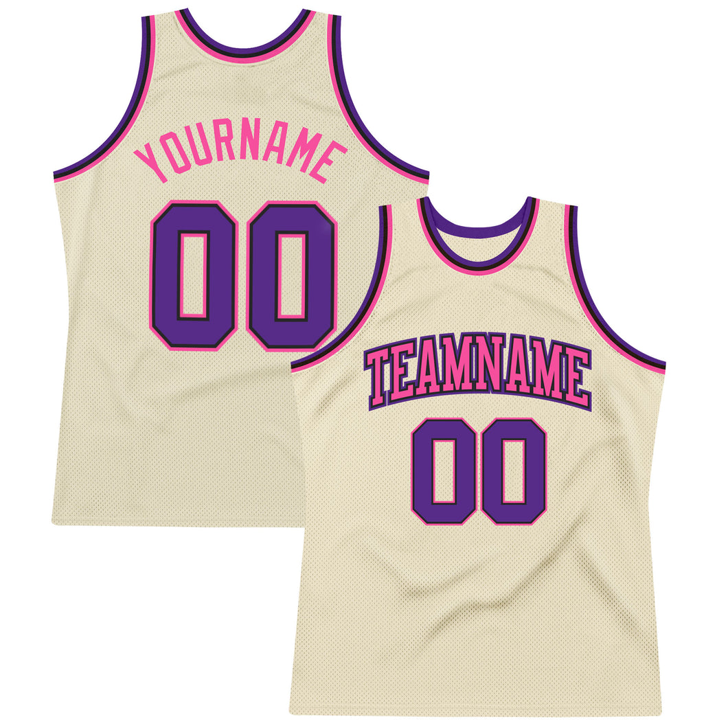 Custom Black Purple-Gold Authentic Throwback Basketball Jersey Discount