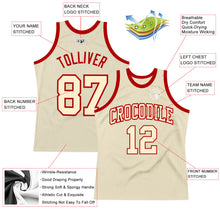 Charger l&#39;image dans la galerie, Custom Cream Cream-Red Authentic Throwback Basketball Jersey
