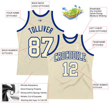 Charger l&#39;image dans la galerie, Custom Cream Cream-Royal Authentic Throwback Basketball Jersey
