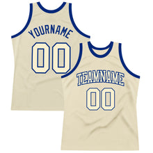 Charger l&#39;image dans la galerie, Custom Cream Cream-Royal Authentic Throwback Basketball Jersey
