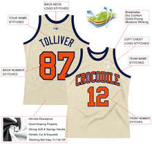 Charger l&#39;image dans la galerie, Custom Cream Orange-Navy Authentic Throwback Basketball Jersey
