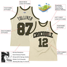 Charger l&#39;image dans la galerie, Custom Cream Olive-Black Authentic Throwback Basketball Jersey
