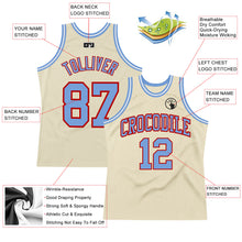 Charger l&#39;image dans la galerie, Custom Cream Light Blue-Red Authentic Throwback Basketball Jersey
