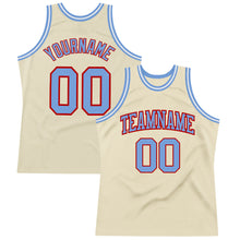 Charger l&#39;image dans la galerie, Custom Cream Light Blue-Red Authentic Throwback Basketball Jersey
