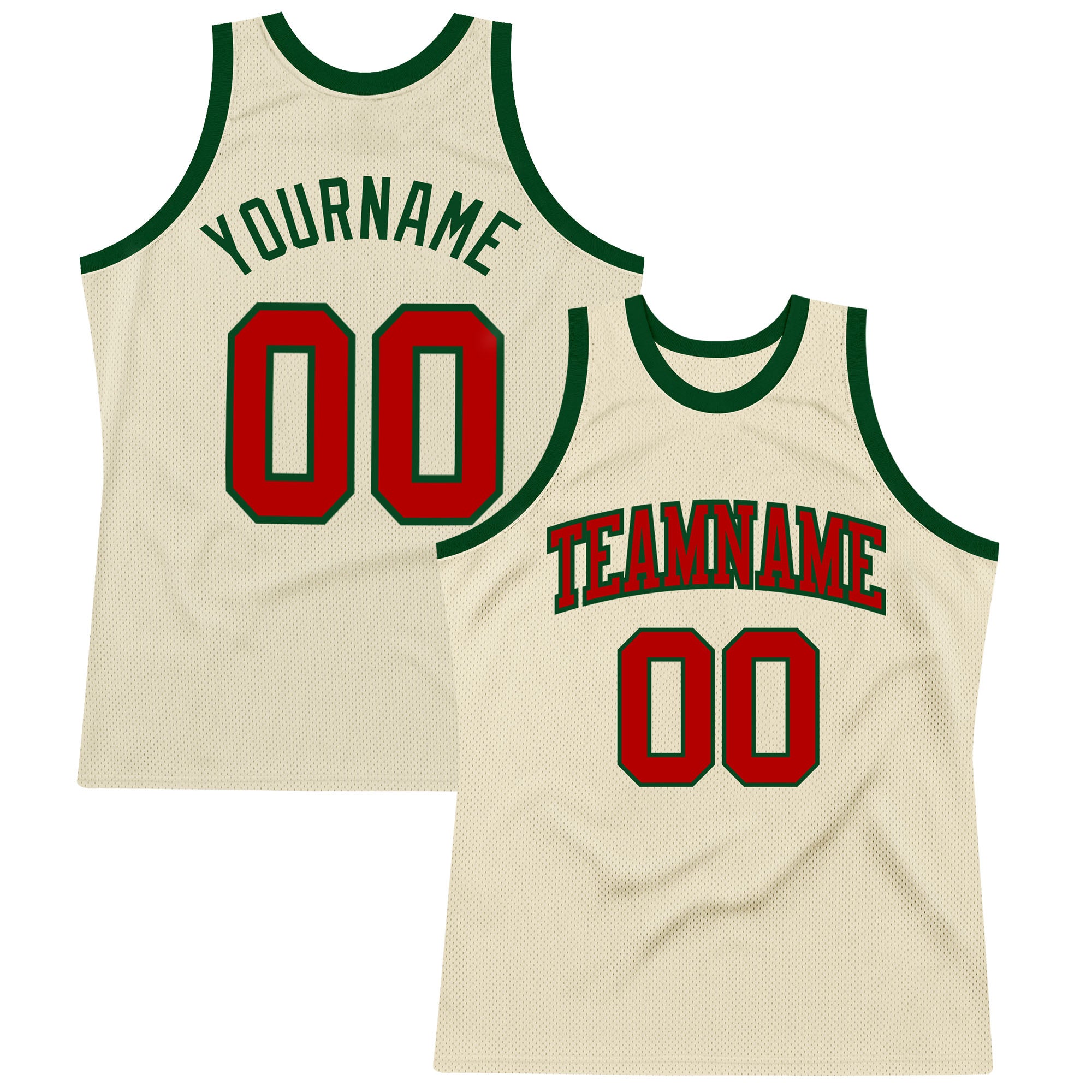 Sale Build Neon Green Basketball Authentic Red Throwback Jersey Hunter Green  – CustomJerseysPro