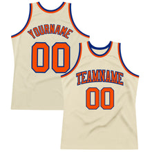 Charger l&#39;image dans la galerie, Custom Cream Orange-Royal Authentic Throwback Basketball Jersey
