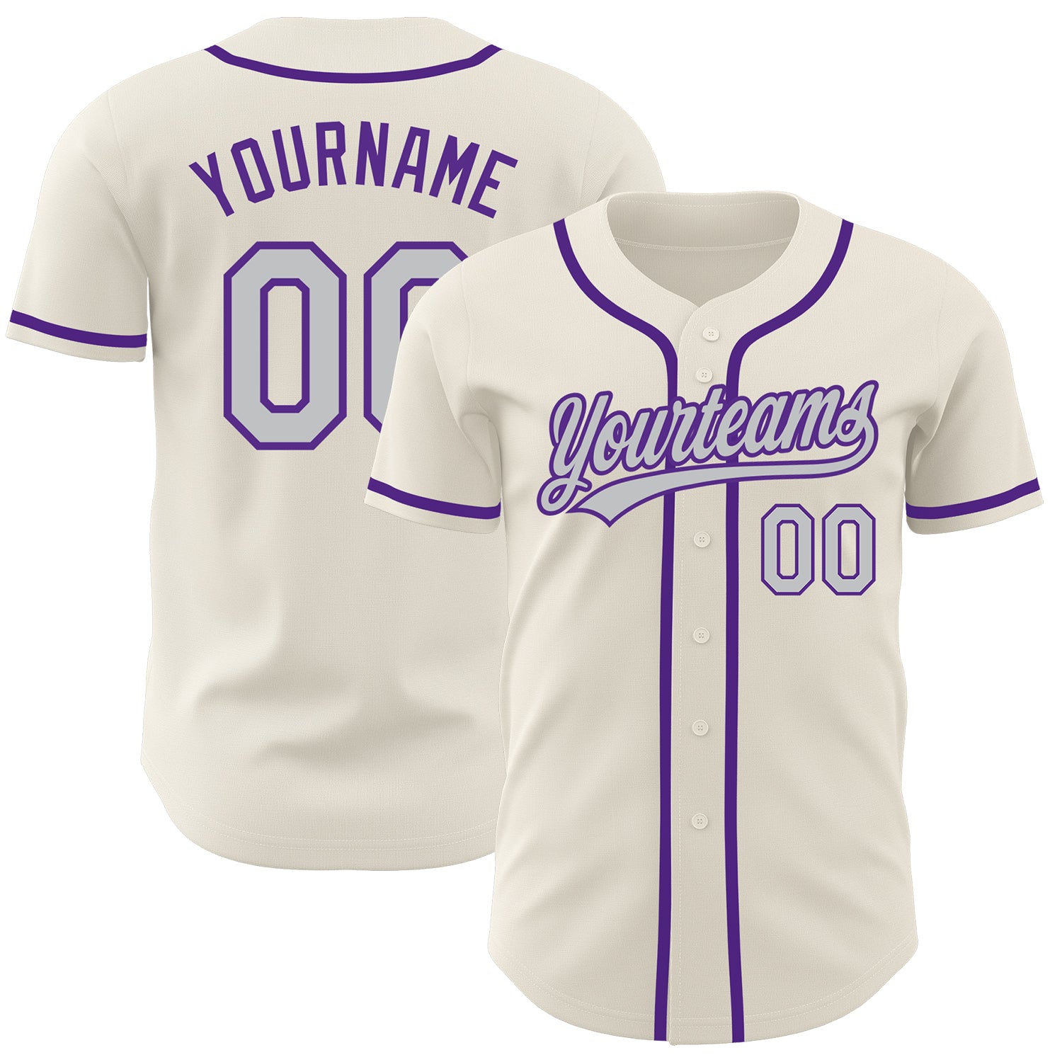 Custom Purple Cream Authentic Baseball Jersey Discount