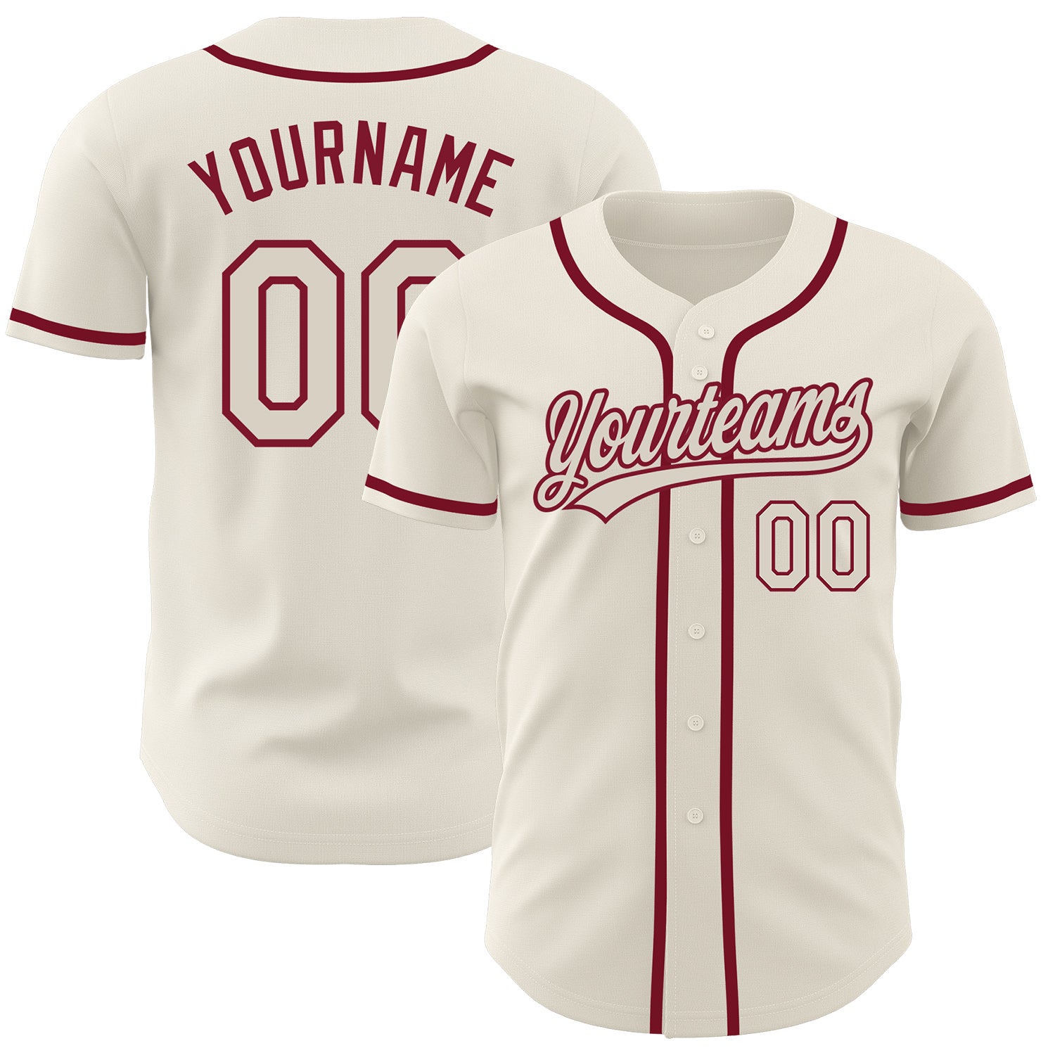 Cheap Custom Cream Cream-Crimson Authentic Baseball Jersey Free Shipping –  CustomJerseysPro