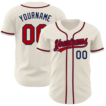 Custom Cream Baseball Jerseys Women's Men's Youth – Tagged Font-Red–  CustomJerseysPro