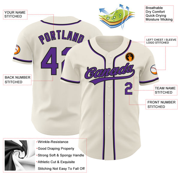 Cheap Custom Yellow Purple-Black Authentic Baseball Jersey Free