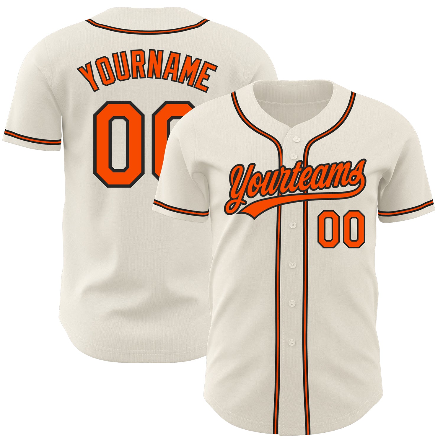 From $24.99 • Aitrony Custom Orange Black-Cream Baseball Jersey