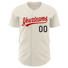 Charger l&#39;image dans la galerie, Custom Cream Black-Red Authentic Baseball Jersey
