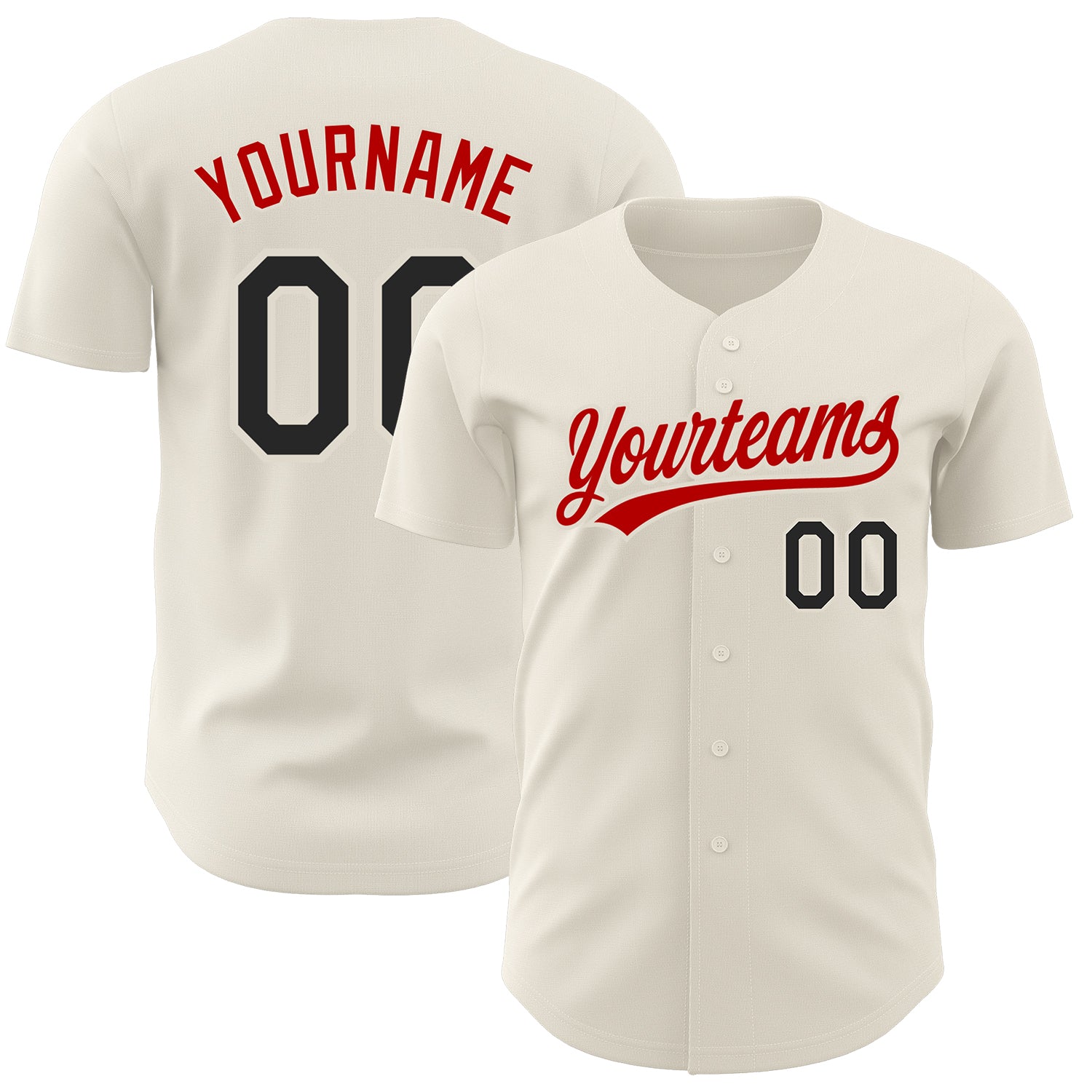 Custom Cream Black-Red Authentic Drift Fashion Baseball Jersey