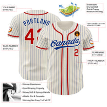 Charger l&#39;image dans la galerie, Custom Cream Royal Pinstripe Red Authentic Baseball Jersey
