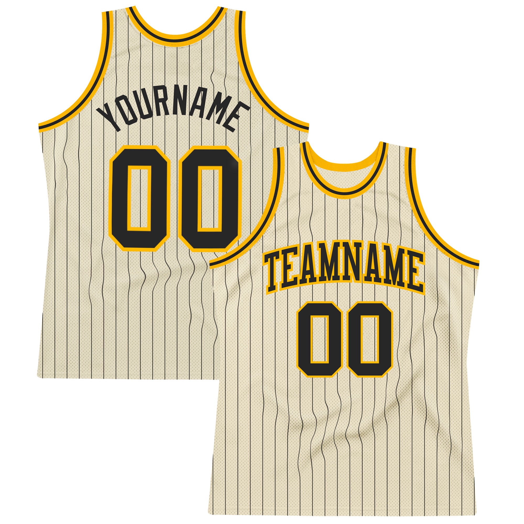 Custom Cream Black Round Neck Basketball Jersey – CustomJerseysPro