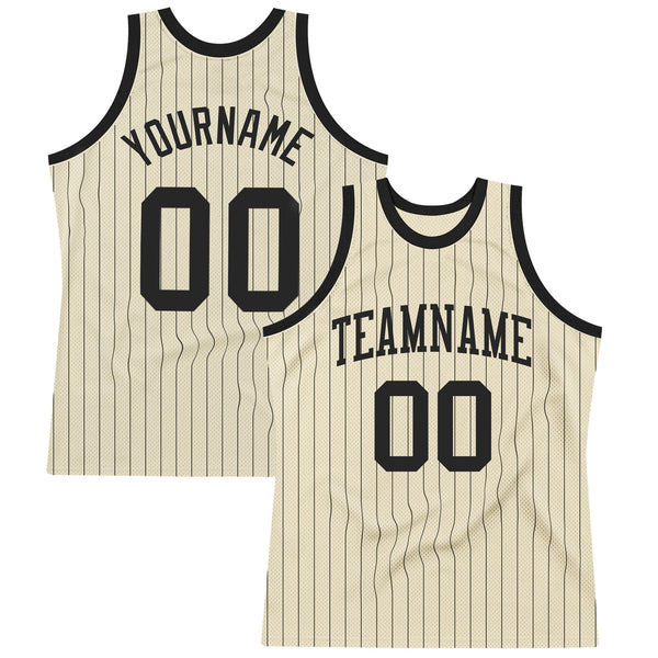 Custom Gray Black Pinstripe Black-Gold Authentic Basketball Jersey - Best  Custom