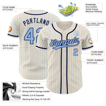 Charger l&#39;image dans la galerie, Custom Cream Light Blue Pinstripe Navy Authentic Baseball Jersey
