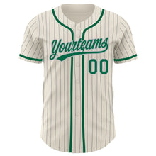 Charger l&#39;image dans la galerie, Custom Cream Gray Pinstripe Kelly Green Authentic Baseball Jersey
