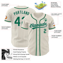 Charger l&#39;image dans la galerie, Custom Cream Gray Pinstripe Kelly Green Authentic Baseball Jersey
