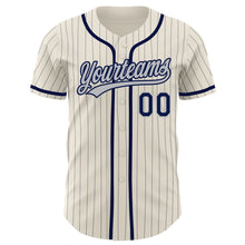 Charger l&#39;image dans la galerie, Custom Cream Gray Pinstripe Navy Authentic Baseball Jersey
