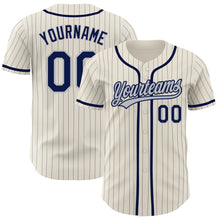 Charger l&#39;image dans la galerie, Custom Cream Gray Pinstripe Navy Authentic Baseball Jersey
