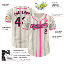 Charger l&#39;image dans la galerie, Custom Cream Black Pinstripe Pink Authentic Baseball Jersey
