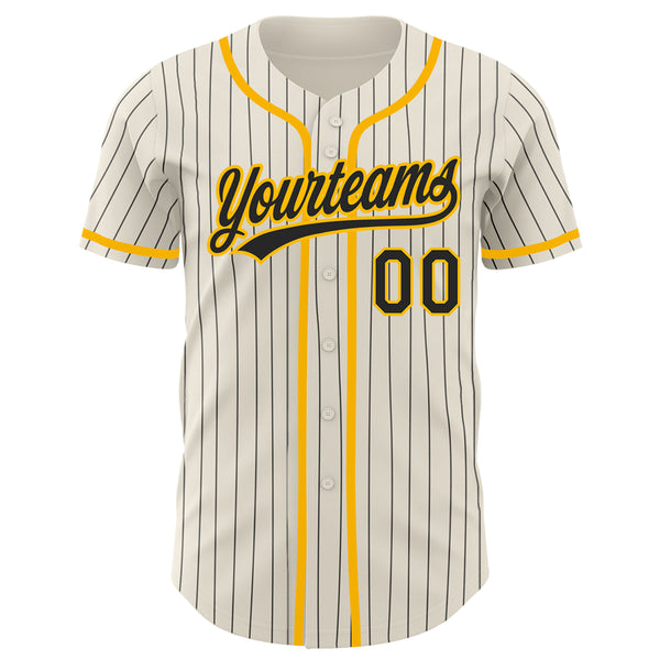 Cheap Custom Cream Navy Pinstripe Navy-Gold Authentic Baseball Jersey Free  Shipping – CustomJerseysPro