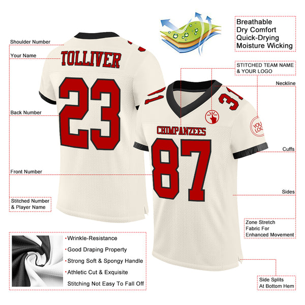 Cheap Custom Grass Green White-Black Mesh Authentic Throwback Football  Jersey Free Shipping – CustomJerseysPro