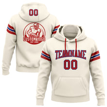 Загрузить изображение в средство просмотра галереи, Custom Stitched Cream Red-Royal Football Pullover Sweatshirt Hoodie
