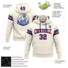 Загрузить изображение в средство просмотра галереи, Custom Stitched Cream Royal-Red Football Pullover Sweatshirt Hoodie
