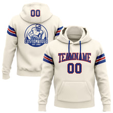 Загрузить изображение в средство просмотра галереи, Custom Stitched Cream Royal-Red Football Pullover Sweatshirt Hoodie
