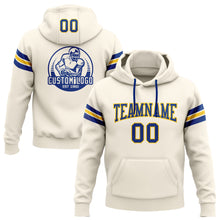 Загрузить изображение в средство просмотра галереи, Custom Stitched Cream Royal-Yellow Football Pullover Sweatshirt Hoodie
