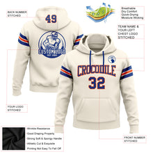 Загрузить изображение в средство просмотра галереи, Custom Stitched Cream Royal-Orange Football Pullover Sweatshirt Hoodie
