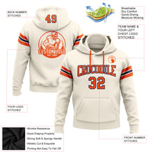 Загрузить изображение в средство просмотра галереи, Custom Stitched Cream Orange-Navy Football Pullover Sweatshirt Hoodie
