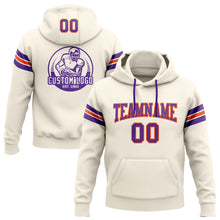 Charger l&#39;image dans la galerie, Custom Stitched Cream Purple-Orange Football Pullover Sweatshirt Hoodie
