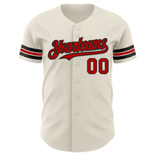 Загрузить изображение в средство просмотра галереи, Custom Cream Red-Black Authentic Baseball Jersey
