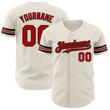 Загрузить изображение в средство просмотра галереи, Custom Cream Red-Black Authentic Baseball Jersey
