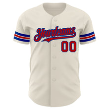 Загрузить изображение в средство просмотра галереи, Custom Cream Red-Royal Authentic Baseball Jersey
