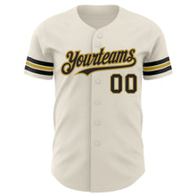 Charger l&#39;image dans la galerie, Custom Cream Black-Old Gold Authentic Baseball Jersey
