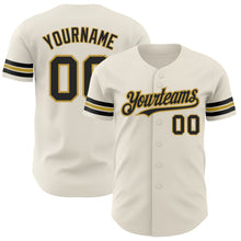 Charger l&#39;image dans la galerie, Custom Cream Black-Old Gold Authentic Baseball Jersey
