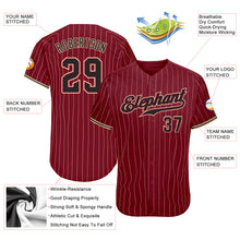 Charger l&#39;image dans la galerie, Custom Crimson Cream Pinstripe Black-City Cream Authentic Baseball Jersey
