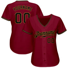 Charger l&#39;image dans la galerie, Custom Crimson Black-Old Gold Authentic Baseball Jersey
