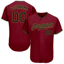 Charger l&#39;image dans la galerie, Custom Crimson Black-Old Gold Authentic Baseball Jersey
