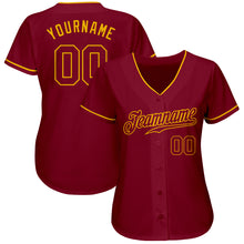 Charger l&#39;image dans la galerie, Custom Crimson Crimson-Gold Authentic Baseball Jersey
