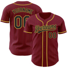 Charger l&#39;image dans la galerie, Custom Crimson Black Pinstripe Old Gold Authentic Baseball Jersey
