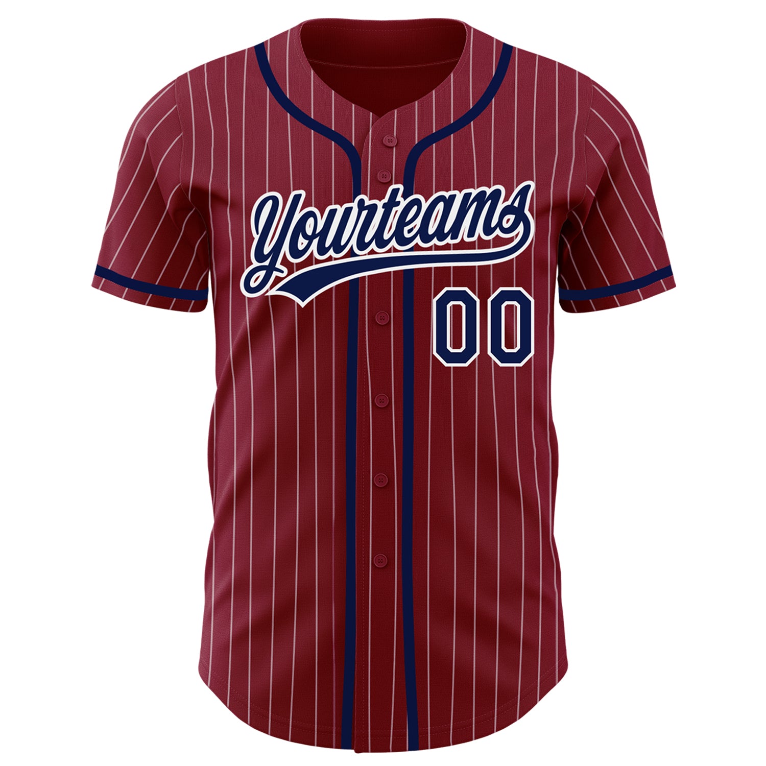 Custom Name Crimson White Pinstripe Navy Blue Baseball Jerseys