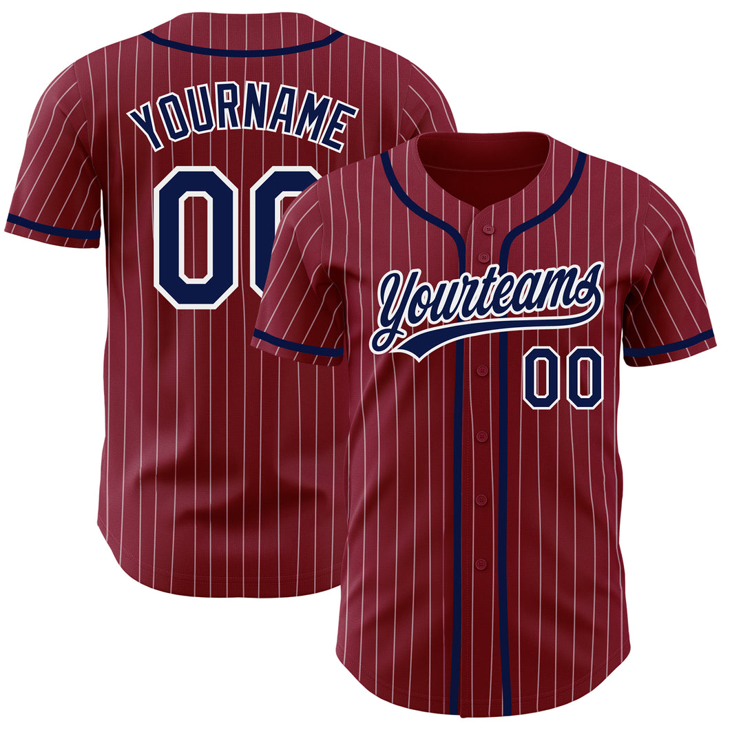 Custom Name Grey Royal Blue Pinstripe Crimson Baseball Jerseys Shirt -  Freedomdesign