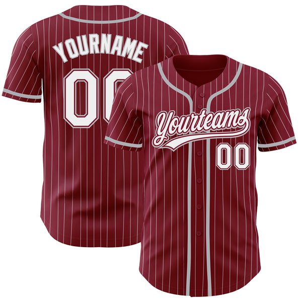 Cheap Custom White Crimson-Gray Authentic Baseball Jersey Free Shipping –  CustomJerseysPro